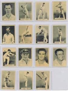 1951 Potter & Moore (Australia) "Famous Cricketers", part sets of Australian Players [15/20 + 3 spares] & English players [3/20]. Mainly G/VG. (Total 21).