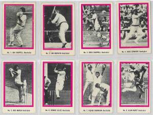 1974 Sunicrust (Australia) "Cricketers", complete set [40]. Mainly G/VG (above average for this set). Very scarce set.