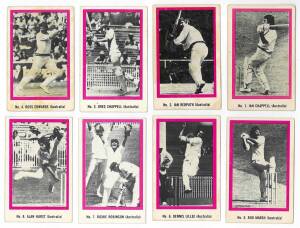1974 Sunicrust (Australia) "Cricketers", complete se [40]. Some staining and discolouration (as usual for this set). Very scarce set.