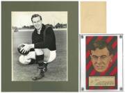 JOHN COLEMAN (Essendon): 1953 Argus "1953 Football Portraits", large size card (11x19cm), together with signature on autograph page & large photograph.