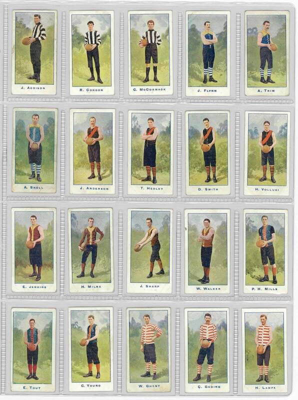 1904 Sniders & Abrahams "Australian Footballers", Series A, complete set [24] with blue framelines. Mainly G/VG.