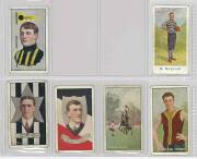 1904-13 Sniders & Abrahams football cards, noted 1904 (1), 1905-06 (1), 1906-07 (5), 1907-08 (5), 1909-10 (5), 1910-11 Rays (4), 1911-12 Pennant (1), 1912-13 Star (1), 1913-14 Shield (1), Incidents in Play (1). Poor/VG. (Total 25). - 2