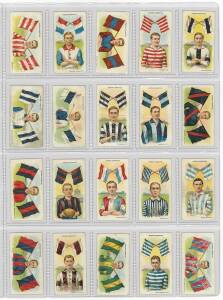 1913 Wills "Football Club Colours and Flags", complete set [28], all with Capstan Cigarettes on front. Fair/VG.
