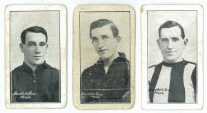 1923 Lenten's Shamrock Store (Bendigo) "Victorian Country Footballers" [3/98] - Bendigo East No.8 L.Sinclair; Sandhurst No.13 A.L.Thomas & No.25 H.Burgess. Fair/VG. Scarce.