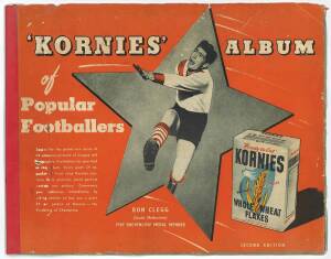 1950 Kornies "Victorian Footballers", complete set [64] stuck down in album. Fair/G.