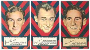 1953 Argus "1953 Football Portraits", large size (11x19cm), the complete set of Melbourne players [6/72]. Mainly G/VG.