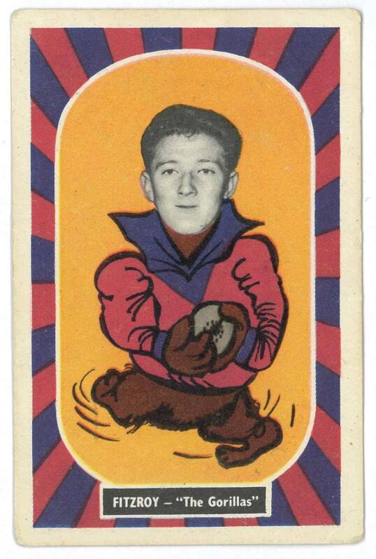 1957 Kornies "Footballer - Mascot Swap Cards", [1/36] - No.17 Kevin Murray (Fitzroy). G/VG.