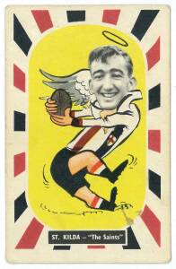 1957 Kornies "Footballer - Mascot Swap Cards", [1/36] - No.33 Bill Young (St.Kilda). G/VG.