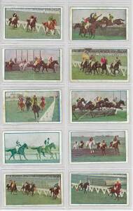 c1906-34 horse racing cards, noted 1907 Sniders & Abrahams "Australian Racehorses" (46); 1911 Sniders & Abrahams "Australian Racing Scenes" (19); 1906 Wills "Melbourne Cup Winners" (30). Fair/VG. (Total 103). 