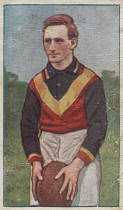 1920-22 J.J.Schuh (Magpie Cigarettes) football cards, noted 1920 "Australian Footballers" [6/60]; 1921 "Australian Footballers" (Rays) [10/40]; 1922 "Portraits of our Leading Footballers" [22/106]. Poor/G.