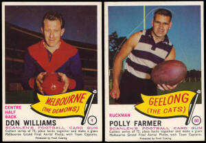 1966 Scanlens "Footballers", part set [7/72] including one of the die-cuts. Fair/VG.