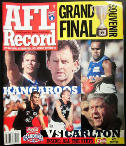 1996-2011 "Football Record"s, noted home & away (7), Finals (3), Grand Finals (18) & others (7). Fair/G condition.