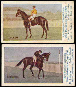 1906-07 Sniders & Abrahams 1906 "Melbourne & Sydney Cup Winners" [56] & 1907 "Australian Racehorses" [56/57]. Poor/G condition.