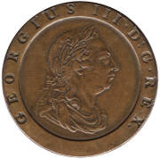1797 Great Britain George III copper cartwheel twopence. Minor rim bumps, nice patina, VF+. - 2