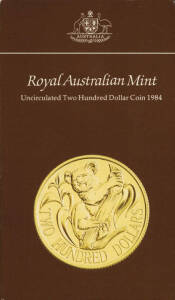 UNCIRCULATED; 1984 GOLD Koala in RAM folder.