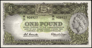 Group; 1961-79 (R.17,34b,77 & 87) 10/- & £1 Coombs/Wilson, Reserve Bank, both Unc.; $1 & $2 Knight/Stone both Unc.; Plus 1st January 1935, Straits Settlements $1, F. Cat. $770+.