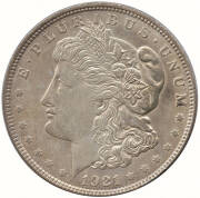 MORGAN SILVER DOLLARS: 1898-1921 Whitman push in album with 1898, 1898S & O, 1899S & O, 1900, 1900S & O, 1901S & O, 1902, 1902-O (6), 1903, 1903S, 1904, 1904S, 1921 and 1921 Peace (2). Mixed grades to EF+. - 3