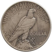 PEACE SILVER DOLLARS: 1921-1935 Whitman push in album with 1921, 1922, 1922S & D, 1923, 1923S & D, 1924, 1924S, 1925, 1925S, 1926, 1926S, 1926D (2), 1927 (2), 1927S (2), 1934 (2), 1934D and 1935s (2). Mixed grades to VF. - 2