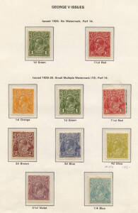 Almost complete set of KGV heads **/*/FU as per S/seas hingeless pages, hagners of KGV heads to 1/4 (70+) & postage dues to 1/- (90+); 1922-30 1d postage due, pane of 40** incl. 2 varieties; 1951 KGVI 3d scarlet bklt panes**/* (6 panes); 1953-65 collectio