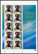 Two Aust. Post 2000 Olympics Gold Medal Winners album with 16 souvenir sheets of 45c x 10. 1997 Creatures of the Night, 2002 Lighthouses and 2005 Aust. Parrots as Peel & Stick rolls of 100. FV. $289.
