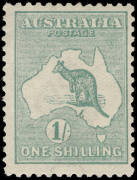1/- Blue Green, MUH with a very minor gum bend at top cnr. which does not effect lovely visual appeal. Cat.$1500.