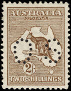 2/- Brown, punct. small 'OS'. Fresh colour, well centred, cat. $2,000.