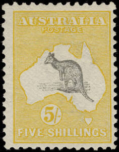 5/- Grey & Yellow. Fresh colour, cat. $900.