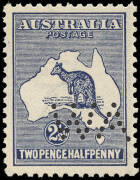 2&frac12;d Indigo, punct. "WA". W/c, fine & fresh, rarely offered, especially this fine.