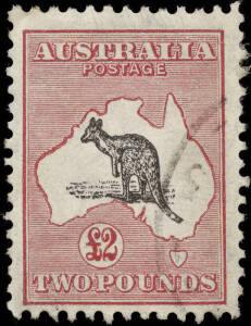 &pound;2 Black & Rose, FU example with variety "Weeping kangaroo"; BW:58(V)l - Cat.$1700.