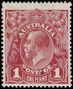 1d Carmine-Rose (Harrison printing) with WATERMARK INVERTED; BW:74a - $2500. Mint, with small gum thin and natural paper inclusion.
