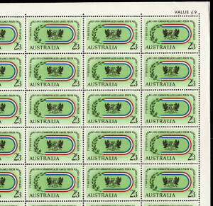 1962 (SG.346-347) 5d & 2/3 Perth Games in full sheets of 80. Both with Harrison imprints and the 2/3 with sheet value; BW.390z and BW.391z & za.