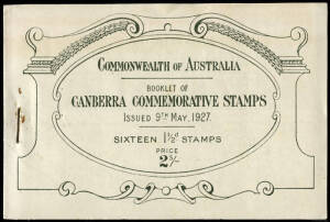 1927 (SG.SB22) 2/- 1&frac12;d Canberra booklet, complete. Unit 7 on the first pane with "Flaw in top of first A of AUSTRALIA" variety. BW:132g.