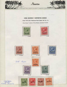 1916-93 collection in Seven Seas Hingeless album. Noted KGV Overprints to 1/- (both settings) incl. 2d Die 2, 2/6 Seahorses (3 shades), 5/- Seahorse, Smooth paper Freighters to 10/-, then later issues complete as per pages.