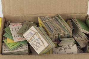 RAILWAYS: EDMONDSON TICKETS, NSW. A box containing a huge assortment of all sorts of tickets, mainly Edmondsons.&nbsp; Chiefly unused, but a handful of used. Generally very good to Mint condition.&nbsp;