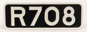 RAILWAY: R708 - A MINIATURE REPRODUCTION OF THE NUMBER PLATE, 4x14cm. Mint condition.