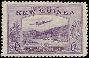 1935 Bulolo &pound;2 forgery in dull violet; unusually well centred, believed made by Panelli/Oneglia.