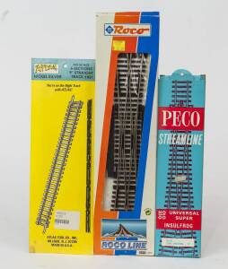 MODEL RAILWAYS: Group of Railway Tracks of Different Manufacturers Including ROCO, PECO and ATLAS. Some Boxed.