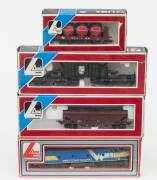 MODEL RAILWAYS: LIMA: West Coast Railway Diesel Locomotive (208124 LG), with Rolling Stock Comprising of a BR Open Freight Car Loaded with ‘Watneys’ Beer Tanks (303511), ‘Philips’ Transformer Car (309056), SAS Covered Freight Car (309072). All mint in ori