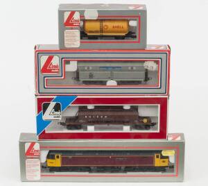MODEL RAILWAYS: LIMA: Midland Counties 150 years Class 97 Diesel Locomotive (205253A1), with Rolling Stock Comprising of a &lsquo;Shell&rsquo; Tank Car (302713), SNCF Self-unloading Freight Car (302893), SAS Sugar Car (309071). All mint in original cardboard packagin