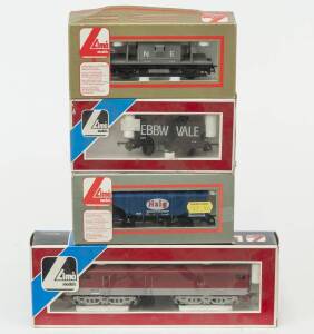 MODEL RAILWAYS: LIMA: Diesel Locomotive 937 (208041), with Rolling Stock Comprising of a Covered Freight Car (305651A1), Small Open Freight Car Loaded with Coal (305679W), NE Baggage Car (305621A1). All mint in original cardboard packaging. (4 items)