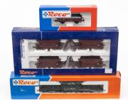 MODEL RAILWAYS: ROCO: SBB Ce 6/8 E-locomotive "Crocodile" (43538) with rolling stock, comprising of Open Freight Wagon (46034), 4 piece Self-unloader Set (45971). All mint in original cardboard packaging. (3 items)