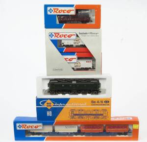 MODEL RAILWAYS: ROCO: Electric Locomotive SBB Be 4/6 (04191A), with rolling stock, comprising of &lsquo;Schenker&rsquo; & &lsquo;Hornbach&rsquo; Container Car Set (47100), Wood Carrier Car (46305), A Pair of Beer Refrigerated Cars (47916 &47917). All mint in original cardboard p