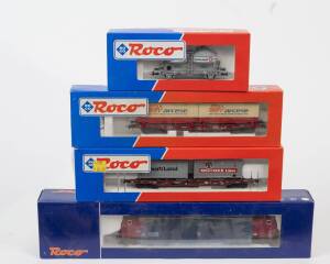 MODEL RAILWAYS: ROCO: Diesel Locomotive MZ 2.Series (62712) Plus Rolling Stock, Comprising of ‘Arcese’ Container Car (46376), ‘Sea Land’ & ‘Mitsui O.S.K. Limes’ Container Car (46378), ‘Dyckerhoff’ DB Silo Car. (4 items)