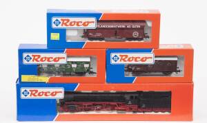 MODEL RAILWAYS: ROCO: DB Series 012 964-2 Steam Locomotive with Tender (43340), with Rolling Stock Comprising of SBB Self-Unloading Portland Cement Car (47409), FS Goods Car (46274.1), OBB Covered Freight Car (46412). All mint in original cardboard packag