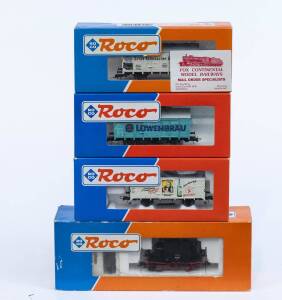 MODEL RAILWAYS: ROCO: DR BR 98 Steam Locomotive (43281), with Rolling Stock Comprising of EHH Covered Goods Car &lsquo;Berentzen&rsquo; (47271), DB Covered Goods Car &lsquo;Loenbrau&rsquo; (46052), DR Covered Goods Car &lsquo;Erste Kulmbacher Actien-Brauerei&rsquo; (46015). All mint in orig