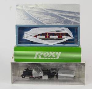 MODEL RAILWAYS: Group of Model Trains from Different Manufacturers Including ROXY BLS Ae 6/8 No 10 010- 10 011 Electric Locomotive (1234) and HASKELL CT270 Steam Locomotive. Some boxed and mixed condition.