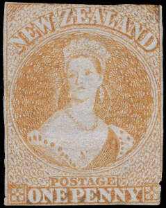 1862-63 group of imperf. Chalons, all catalogued on cards. With 1d orange/vermilion, SG.33-35 (7 incl. x1*); 2d blue, SG.36-39 (14 incl. a horiz. pair); 3d brown-lilac, SG.40 (3); 6d browns, SG.41-43 (7); 1/- green, SG.44-46 (6). Mixed condition, priced t