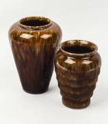 BENDIGO POTTERY Two Rockingham glazed vases