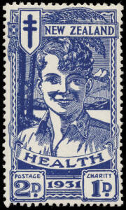 1931 (SG.546-47) 1d + 1d scarlet and 2d + 1d blue 'Smiling Boy' pair. Fine and fresh.