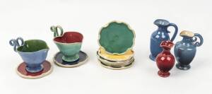 JUNE DYSON (1919-2004) A collection of polychrome glazed earthenware vessels, jugs and dishes